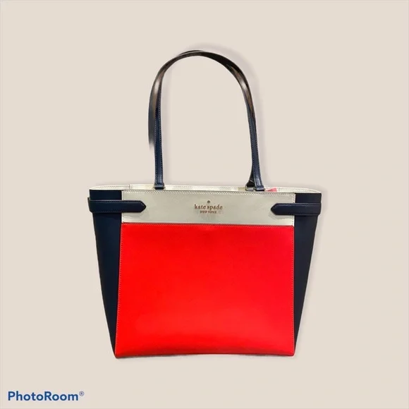 Kate Spade laptop tote red blue